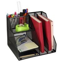 Organizer na Biurko Przybornik Biurkowy Metalowy Solidny Duży XL 6 Komór