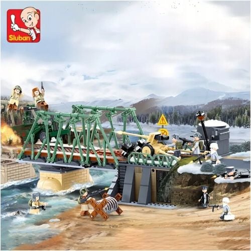 Klocki Bitwa Na Moście Jeep W Pułapce Armia Wojsko BUNKIER DZIAŁO 8 FIGUREK na Arena.pl