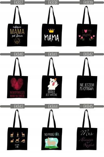 EKO TORBA czarna super nadruk Twój napis TANIO na Arena.pl