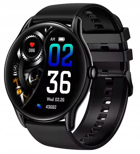 ZEGAREK SMARTWATCH SPORTOWY ROZMOWY MĘSKI DAMSKI POLSKIE MENU CZARNY 2PASKI na Arena.pl