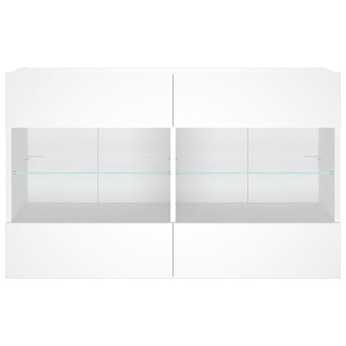 Ścienna szafka TV z LED, biała, 98,5x30x60,5 cm na Arena.pl