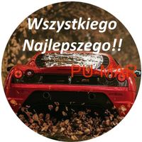 Opłatek na tort Urodziny Ferrari Auto Samochód Logo Bryka Fura Tekst Gratis