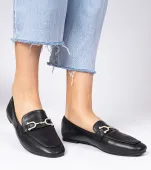 Czarne eleganckie mokasyny z cyrkoniami Banzao 38
