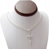 Srebrny Wisiorek Krzyżyk Papieski z Jezusem pr 925