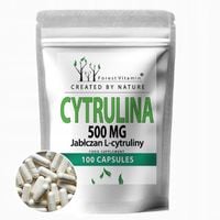 L-CYTRULINA 500mg JABŁCZAN 100 KAPSUŁEK REGENERACJA TRENING CYTRULINA POMPA
