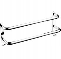 WIESZAK ŚCIENNY PODWÓJNY NA RĘCZNIKI ŁAZIENKOWY LOFT CHROM 57CM