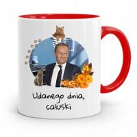 Kubek Czerwony Donald Tusk Po Platforma Prezent Z Nadrukiem Ze Zdjęciem