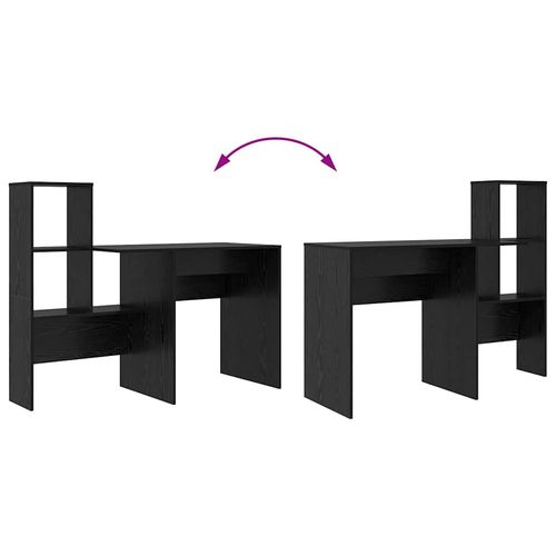 Biurko Czarny dąb 131.5 x 50 x 106.5 cm Materiał drewnopochodny na Arena.pl