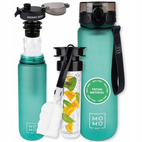 Duża BUTELKA na wodę 1l MOMO WAY BIDON z sitkiem bpa free tritan na Arena.pl