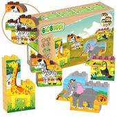 Klocki Edukacyjne Puzzle Zwierzęta Zestaw 4 Zwierzęta ekologiczne klocki