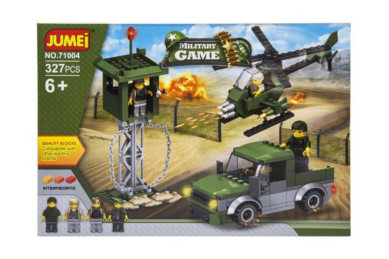 Klocki Jumei WOJSKO ŻOŁNIERZE 327 elementów, 38 x 26 cm zdjęcie 1