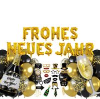 Zestaw Balonów na Nowy Rok XXL 72 szt Dekoracji Złote