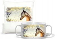 Zestaw PREZENTOWY PODUSZKA + KUBEK nadruk z motywem KONIA KOŃ URODZINY