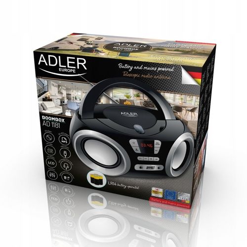 RADIO ODTWARZACZ BOOMBOX CD-MP3 USB ADLER AD1181 na Arena.pl