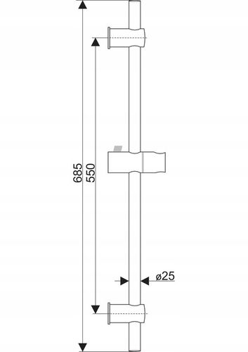 DRĄŻEK DO NATRYSKU PRYSZNICOWY NATRYSKOWY FI 25 CHROM z uchwytem przesuwnym na Arena.pl
