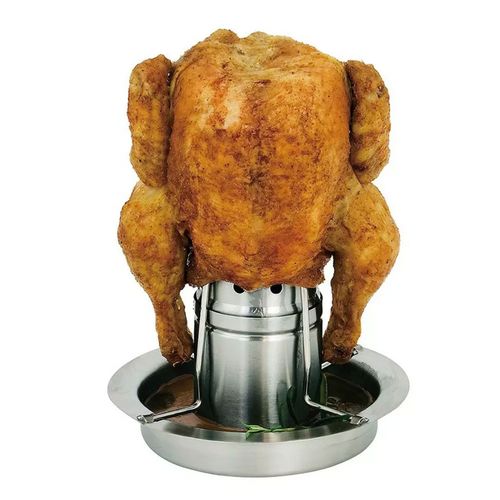 stojak do pieczenia kurczaka z ociekaczem i aromatyzerem kinghoff kh-1880 na Arena.pl