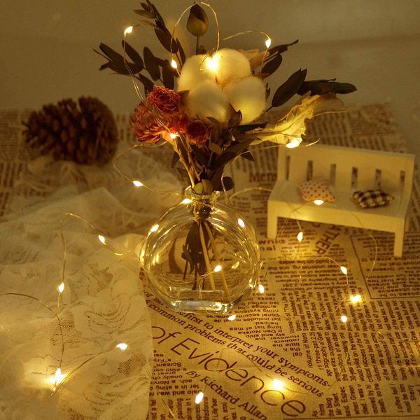 LAMPKI CHOINKOWE na DRUCIK 40 LED ŚWIATEŁKA MIKRO GIRLANDA CIEPŁY BIAŁY AA zdjęcie 7