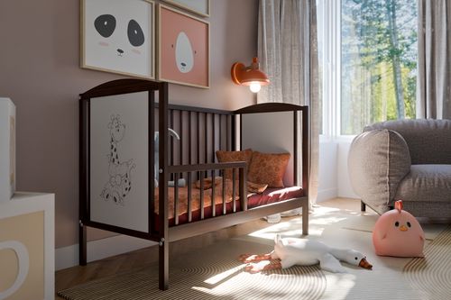 Łóżeczko b/sz BAJKA ORZECH ŻYRAFA tapczan na Arena.pl