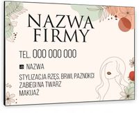 TABLICZKA REKLAMOWA szyld z dibondu nadruk 40x30 cm stylizacja rzęs brwi