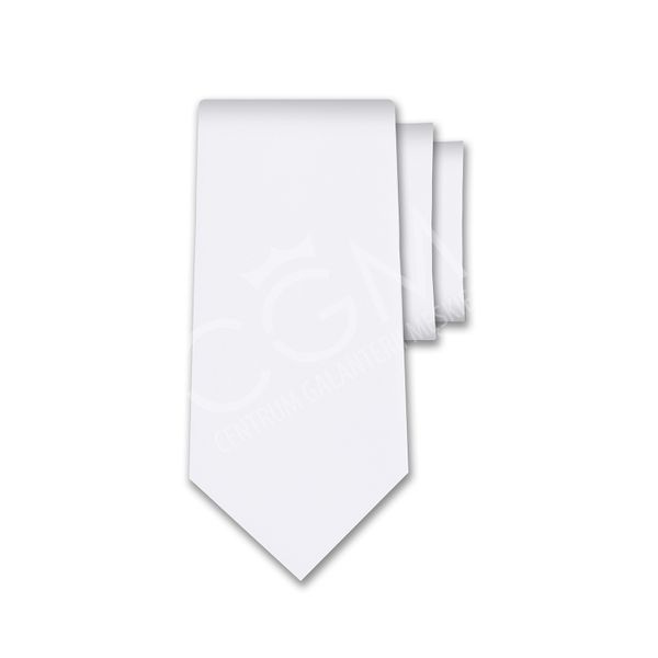 Krawat jednolity biały zdjęcie 1