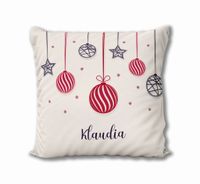 PODUSZKA Z DOWOLNYM IMIENIEM - Czerwone bombki