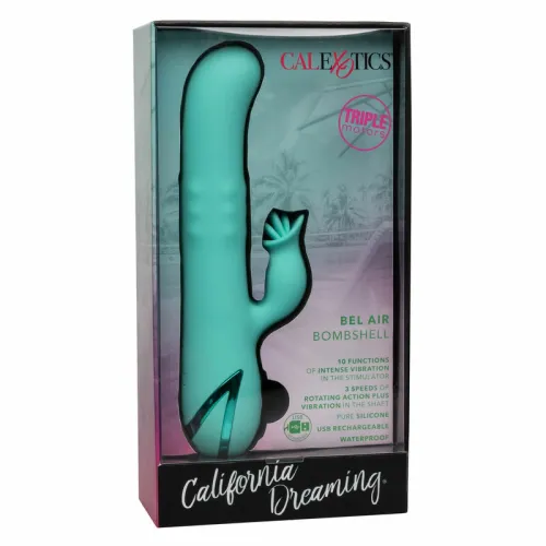 calexotics bel air bombshell zielony - masażer silikonowy, 10 trybow na Arena.pl