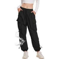Damskie Spodnie Cargo Trekkingowe Sportowe Casual Wodoodporne Czarne XL