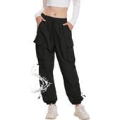 Damskie Spodnie Cargo Trekkingowe Sportowe Casual Wodoodporne Czarne XL