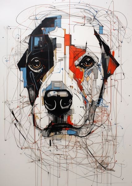 Plakat 64x90cm Przyrysowany Psiak zdjęcie 1