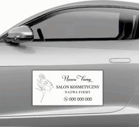 MAGNES na samochód reklamowy MATA MAGNETYCZNA 30x60 SALON KOSMETYCZNY NAZWA