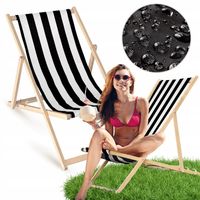 UNIWERSALNY LEŻAK OGRODOWY Czarne Paski ROZKŁADANY Producent Leżaków Allbag