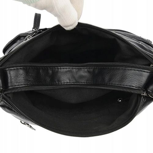 Torebka z miękkiej ekoskóry listonoszka dużo kieszeni pojemna vintage na Arena.pl