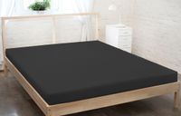 Prześcieradło frotte z gumką 180x200 czarny GRUBE