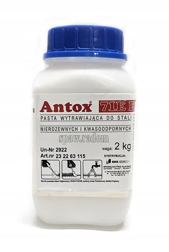 Antox 71E Extra – Pasta trawiąca do stali nierdzewnej 2 kg na Arena.pl