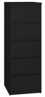 Komoda 5 Szuflad 40 cm Czarna MALWINA TS - 5 Kolorów