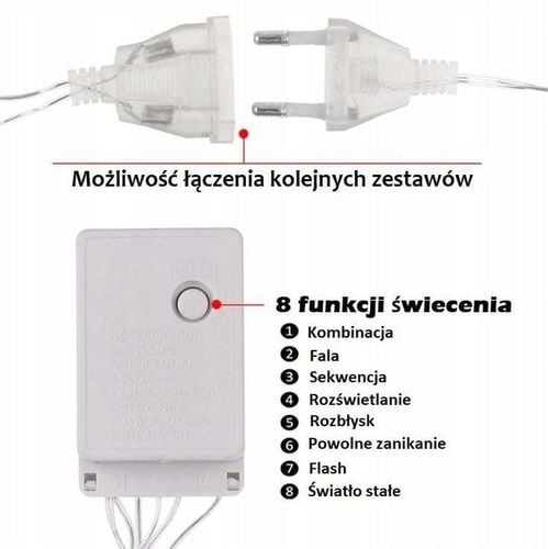 LAMPKI CHOINKOWE ŚWIĘTA GIRLANDA CHOINKI RENIFER DZWONKI LED CIEPŁE 2.5m na Arena.pl