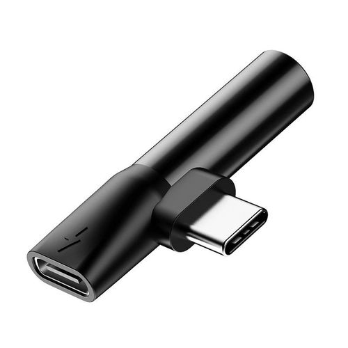 Adapter Audio Baseus USB-C do Mini Jack 3.5mm + USB-C (czarny) na Arena.pl