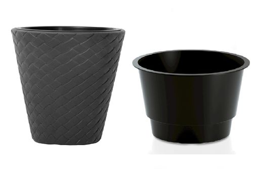 Doniczka pleciona Matuba DBMT400 z wkładem | Antracyt na Arena.pl