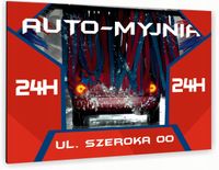 nadruk UV TABLICZKA reklamowa nierdzewna AUTO MYJNIA dibond 40x30