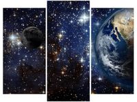 60 90CM OBRAZ 3 ELEM WŚRÓD GWIAZD ŚCIENNY DRUK PŁÓTNO