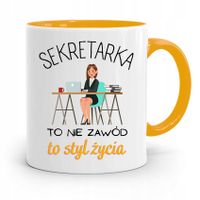 Kubek Żółty Prezent Dla Sekretarki To Styl Życia Z Nadrukiem Ze Zdjęciem