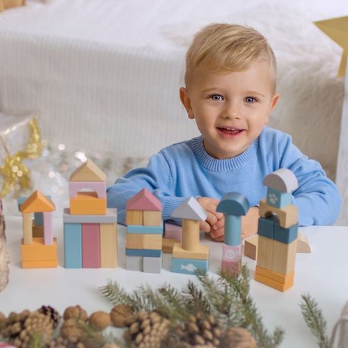 VIGA PolarB Zestaw drewnianych klocków w wiaderku - 60 elementów na Arena.pl