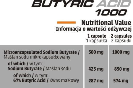 Human Code - Butyric Acid 1000 - Maślan sodu - 120 weg. kaps. na Arena.pl