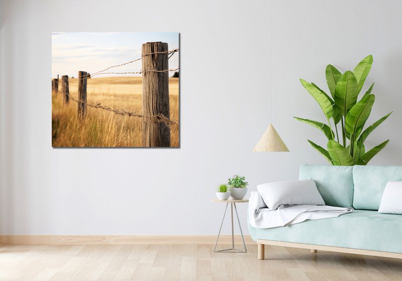 Obraz 100x90cm Płot na Polu zdjęcie 2