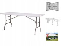 NAMAXA STÓŁ SKŁADANY 240 cm 244 cm cateringowy ogrodowy camping walizka