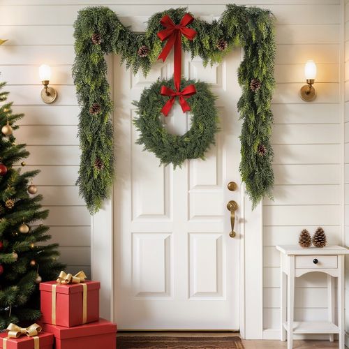 DIY WIENIEC ŚWIĄTECZNY 180CM Z SZYSZEK WIANEK CEDROWY DEKORACJA ŚWIĄTECZNA na Arena.pl