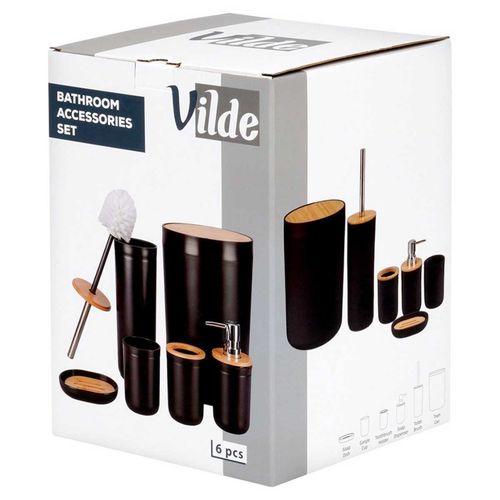 zestaw łazienkowy 6 elementowy 568053 czarny na Arena.pl