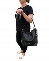 CZARNA TOREBKA SKÓRA NATURALNA damska torba skórzana SHOPPER A4 VERA PELLE