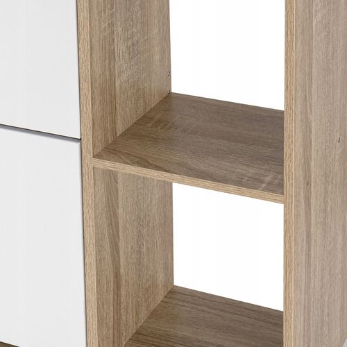 SZAFKA NA BUTY OBUWIE WĄSKA BIAŁA DĄB SONOMA Z REGAŁEM PÓŁKI DO na Arena.pl