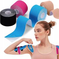 4x TAŚMA KINEZJOLOGICZNA TEJPY TAPE PLASTRY KINESIOTAPING WODOODPORNA